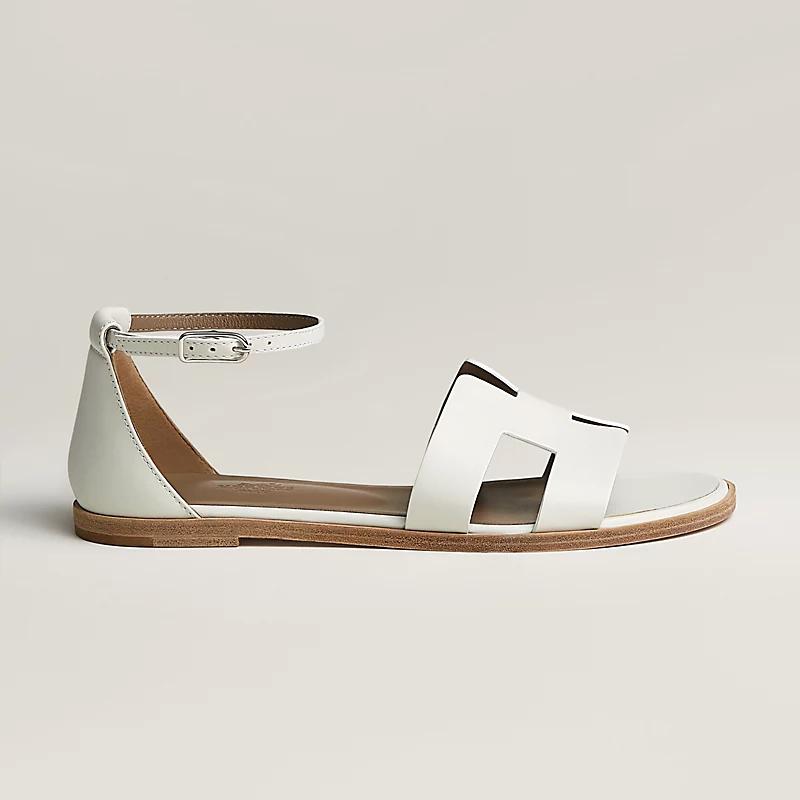 Giày Hermes Santorini Sandal Nữ Trắng